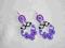 Kolczyki sutasz, duże, lekkie, fiolet -lila- biały Kolczyki sutasz, duże, lekkie, fiolet -lila- biały