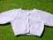 Sweterek biały z różowym ręcznie robiony r.0-3mc