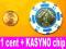 1 cent + KASYNO chip-CRYSTAL PALACE-Nassau Bahamas