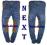 NEXT miękki jeans BRYCZESY RURKI łatki 110