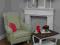 Wiejski Fotel uszak * Cottage Home * shabby * len