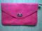 Torebka kopertówka -ciemny róż, skóra, jak nowa