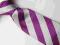 fioletowy w PASKI przepiękny krawat jedwabny WP