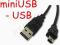 Kabel mini 0,8m miniUSB - USB 5pin czarny Łódź fv