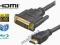 KABEL HDMI-DVI 5M 1.3b FULL HD 3D POZŁACANE WTYKI