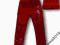 RURKI SPODNIE sztruksowe OCIEPLANE 6 110/116 CZERW