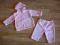 Śliczny różowy dres z myszką polarowy 74 / 80 BDB