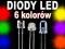 DIODY LED KOLOROWE 10SZT 3mm 5mm 10mm DIODA 6 kol