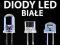 DIODY dioda LED BIAŁE 3 rodzaje 50SZT 3mm 5mm 10mm