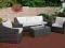 MEBLE OGRODOWE Z RATTANU 2 FOTELE + STOLIK + SOFA