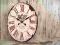 DUŻY ZEGAR ŚCIENNY WISZĄCY OWAL RETRO SHABBY 49CM