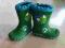 zielone kalosze z żabką rozm 22/23