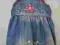 Słodka sukienka jeans kwiaty cekiny 18 m 86cm