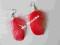 kolczyki czerwone piórka- aukcja charytatywna