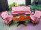 STYLOWY KOMPLET SOFA DWA FOTELE + ŁAWA