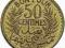 TUNEZJA FRANCUSKA 50 CENTIMES 1941 ROK st.1-