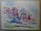 PEJZAŻ DRZEWO abstrakcja - akwarela 29x39cm 1990r