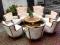 PIĘKNY KOMPLET STOLIK + SIEDEM FOTELI