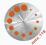 Zegar ścienny kropki pomarańczowy BC03040