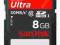 ULTRA SD SDHC 8GB SanDisk 30MB/s Class 10 HD