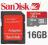 Sandisk 16GB MICRO SD MICROSDHC 30MB/s CLASS10