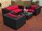 MEBLE OGRODOWE Z RATTANU 2 FOTELE + STOLIK + SOFA