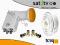 Konwerter QUAD 0,1dB TVSAT HD + 25m kabla + złącza