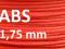 Filament ABS 1.75 mm 3d Czerwony Przewód 0,5 kg