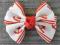 {006680}Kokardka rypsowa z marynarskim wzorem 2szt
