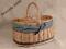 WIKLINOWY DUŻY KOSZ PIKNIKOWY Z KLAPAMI NA MAJÓWKĘ