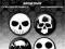 WYPRZEDAŻ - zestaw 4 przypinek 38mm - Skullz
