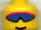 3626bpx89 Yellow Minifig, Head Glasses