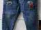 NEXT wiosenne jeansy rurki naszywki podwinięcie 86