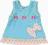 sukienka welur PUFFY BABY BOW 2 turkus r.86