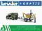 Land Rover z Lawetą + JCB Bruder 02593 + GRATIS