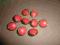 Komplet guzików pomarańczowe 9 sztuk.