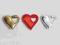 Aplikacje  serca z dziurką 3 kolory - 3 szt.