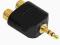ADAPTER JACK 3,5mm STEREO WT. - 2xCINCH GN. GOLD