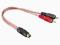 Adaptery 1X Cinch gniazdo  - 2X wtyk Cinch 0,15m