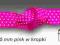 ~FUKSIK~ tasiemka wstążka 2m pink w kropki 25mm