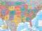 Mapa USA Stany Zjednoczone - plakat 91,5x61 cm