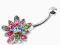 KOLCZYK DO PĘPKA PIERCING KWIATEK KWIATKI CYRKONIE