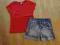 Spodne krótkie spodenki Zara 7 / 8 + bluzka Zara