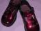 PANTOFLE LAKIERKI BORDOWE CLARKS 8/26 WKŁ.14,5