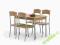 ZESTAW LONGIN STÓŁ + 4 KRZESŁA ORZECH //