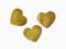 Serca serduszka drewniane 26mm 3 szt.  ZŁOTE