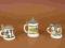 KOLEKCJA TRZECH MINIATUROWYCH PIĘKNYCH KUFLI