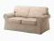 Ikea Ektorp Sofa+Pufa+Fotel obite skórą naturalną