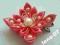 Spinka kwiat z materiału Kanzashi