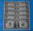 USA ONE DOLLAR zestaw - 5 sztuk.